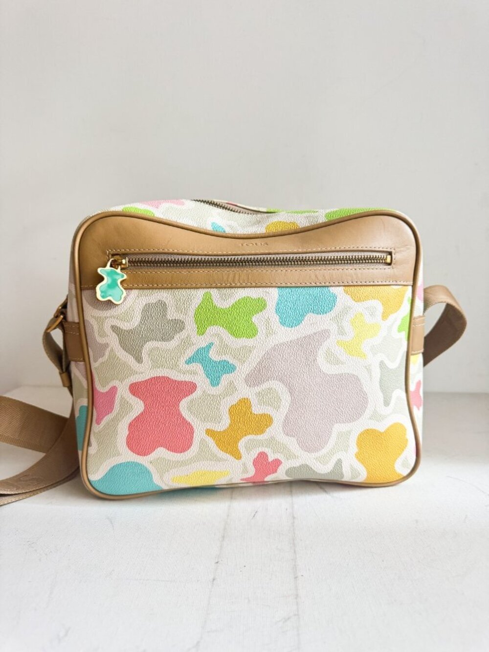 TOUS Colourful Abstract Print Large Camera Bag Crossbody Travel